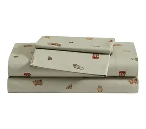 Eddie Bauer Buddy Camping All Over Green CottonKing Sheet Set