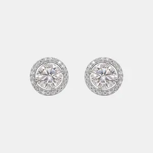 【V13】EUPHEMIA Round Halo Cubic Ziconia Earrings – Elegant and Vibrant Choice for Daily Wear or Special Events springtok springtok