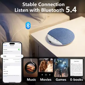Wireless Under Pillow Sleep Speaker, Ultra Slim Bluetooth 5.3 Bedside Audio Player, Built In White Noise Machine, Auto Off Sleep Timer, 48 Hours Playtime Soft Comfort Pillow Speaker, Stereo Bass Relaxation Device For Sleeping Meditation
