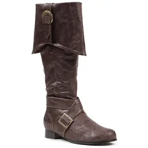 Men's Brown Buckle Pirate Boots