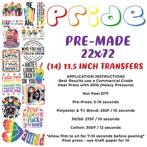 PRIDE 22"x72" Hot Peel DTF Gang Sheet