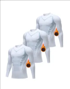 3-Pack Men's Fall/Winter Fleece-Lined Sports Tops Thickened Warmth Heat Retention Skin-Friendly Breathable Perfect for Home Leisure Outdoor Running