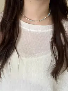 Fresh Spring Pearl & Shell Beaded Choker – Oyster Pearl Jalenpearl Necklace, Dainty Feminine Daily Jewelry