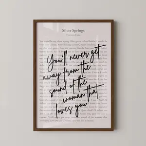 You’ll Never Get Away Fleetwood Mac Lyric Wall Art, Silver Springs Song Poster, Stevie Nicks Quote Print, Vintage Music Decor