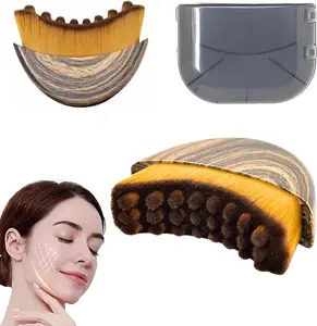 Lymphatic Contour Face Brush Set - 1 Ergonomic Brush with Box for Precise Lymphatic Drainage & Contouring - Versatile Massager for Skincare Routine contour face brush