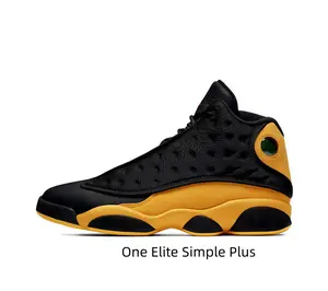Men's Retro Black and Yellow Mid-Top Sneakers with Premium Stitched Panel Design