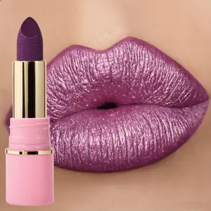 3 PCS SET Pearlescent Purple Shimmer lipstick - 3-in-1 Lips/Eyes/Cheeks, Smudge-Proof Buildable Color for Concerts/Parties/Daily (Metallic Finish & Long-Lasting)