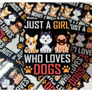 Girl Who Loves Dogs Vinyl Sticker