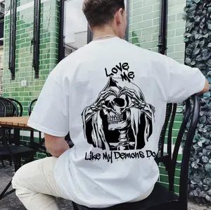 Love Me Like My Demons Do Skeleton TShirt – Gothic Grim Reaper Shirt, Edgy Dark Aesthetic Tee, Spooky Halloween Shirt, Gift For Him & Her, Full Colors