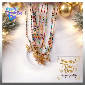 Colorful Letter Necklace for Women Bubble Initial Letter Necklace Handmade Beaded Necklace Dainty Cute Beach Boho Necklace for Father's Day Gift personalized  gift bead  necklace  with  pendant affordable  jewellery bracelet  of  the  day