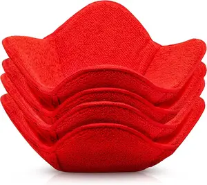 Microwave Bowl Huggers Warmers Food Microfiber Heat Resistant Food Warmer Set Microwave Safe Hot and Cold Bowls Holder without Burning Your Hands Set of 4 Microwave Bowl Huggers (Red) Trendsettings