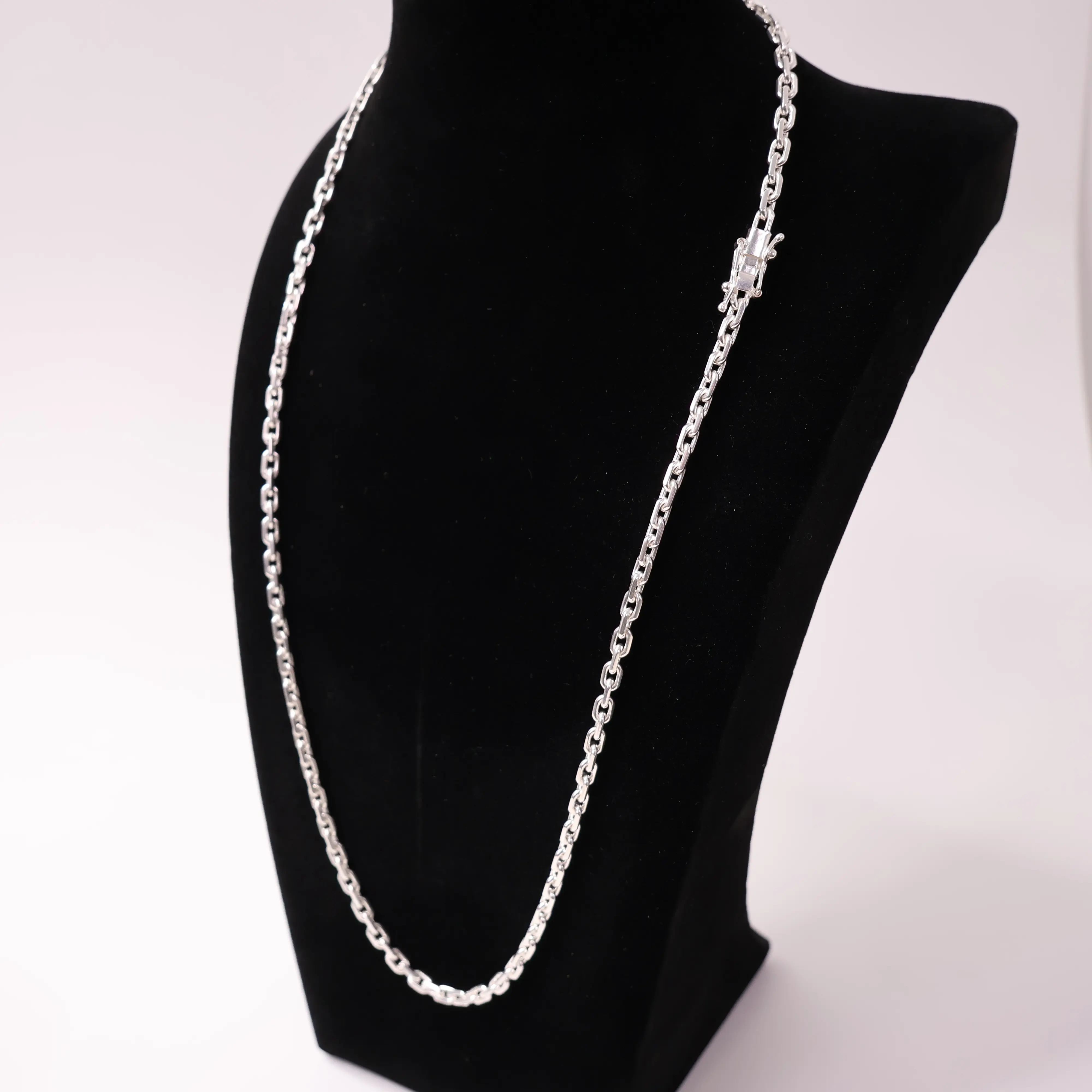 Prism link chain 4mm-  Peruvian Silver 950