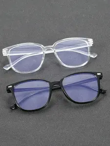 Modern Simple Square Frame Glasses, Fashion Frame Eyeglasses, Suitable for School, Daily Life, Office, Reading, Watching TV, Playing Games, Phone Decoration
