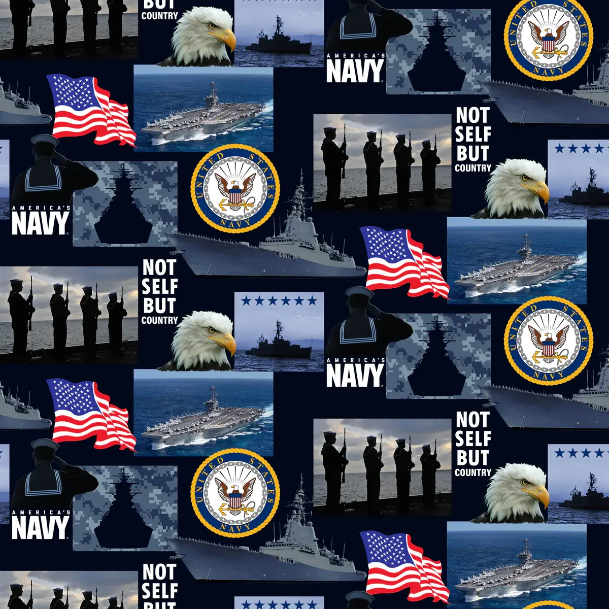 Fabric Sykel Enterprises U.S. Navy Geometric by the Quarter Yard 021-2N