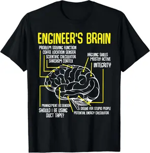 100% Cotton Engineer's Brain Engineering Engineering T-Shirt