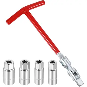 5 count Spark Plug Socket Wrench Set, T-Handle 14mm(9/16") 16mm (5/8") 21mm (13/16") 18mm (45/64") Universal Spark Plug Wrench Sockets,  Kit for  Lawn Mowers Small