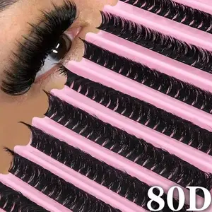120 Cluster Eyelashes with Lengths From 8 to 16mm, 80D Curl for Fluffy Look, Lightweight and Soft for Daily and Special Occasions, Cosmetic Eyelash Extension