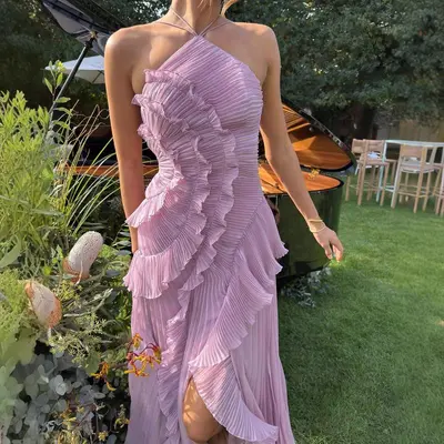 Fashion Nova Belle Satin Maxi Dress Yellow TikTok Shop - Technical View