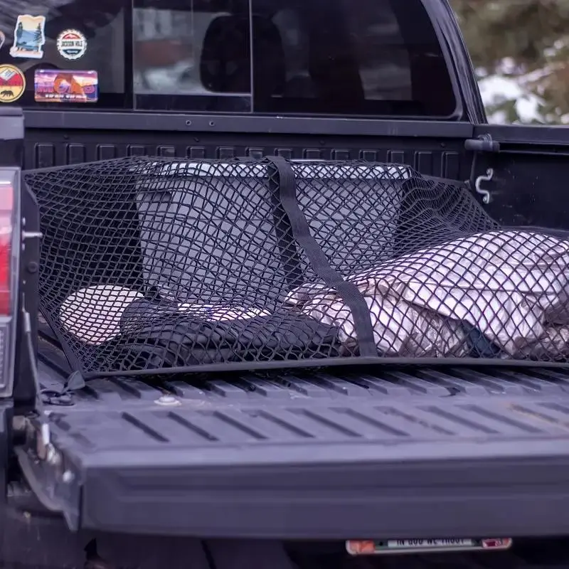 Truck Bed Mesh, High Elasticity Spandex Universal Fit Truck Bed Mesh, Cargo Net for Pickup Trucks, Stretchable Mesh Organizer for Tailgate
