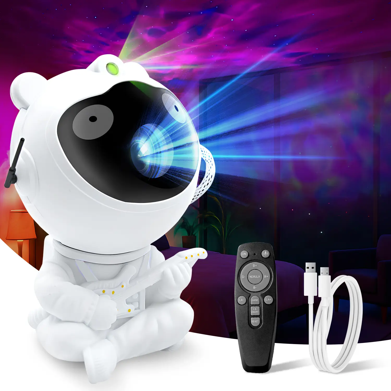 Astronaut Galaxy Projector Star Projector Galaxy Astronaut Projector Nebula 8 Light EffectsRemote Control _Bedroom Ceiling Projector, Desktop Decor-36
