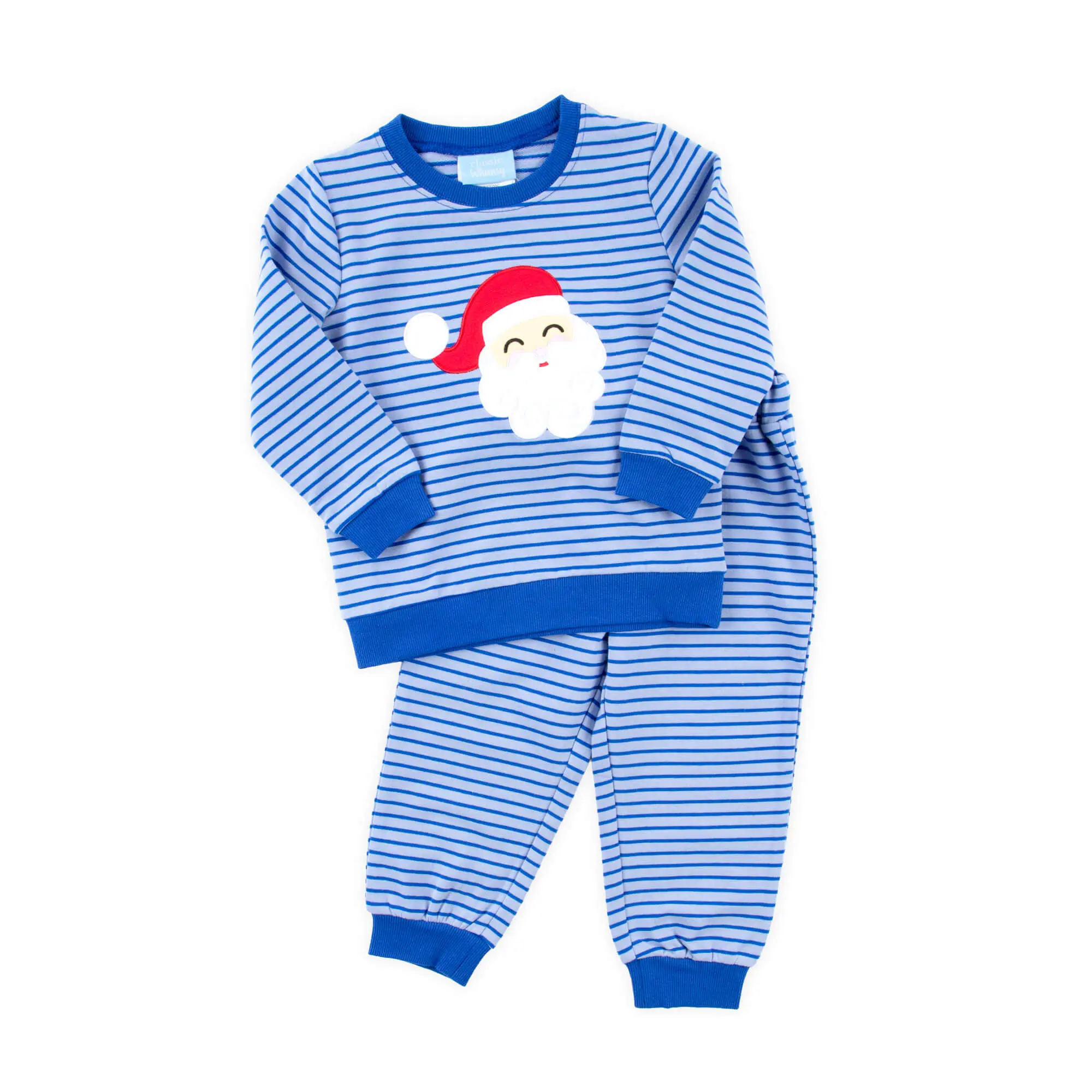 Happy Santa Light Blue Jogger Set - Unisex Kids Cozy Christmas Outfit