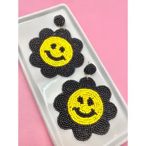 Happy Flower Beaded Earrings