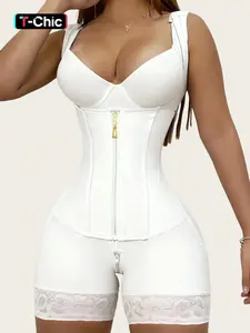 Women's High Compressing Shapewear Bodysuit, Fajas, Butt Lifting And Tummy Control Romper, With Zipper & Hooks Jumpsuit, Waist Trainer, Fajas Colombian Girdles, Perfect For Daily Wear & Sports