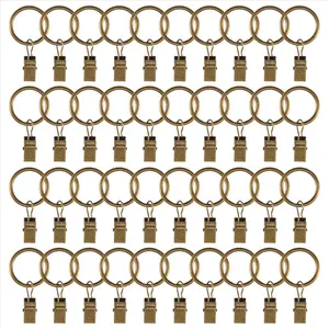 40 Pack Vintage Curtain Clips, Strong Metal Decorative Rustproof Drapery Curtain Ring with Clip Bronze Color
