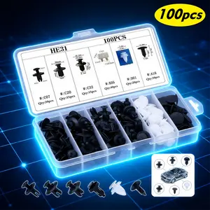 400-Piece Car Clip Fastener Repair Tools Kit with Removal Tool - Trim Panel Clips, Rivets for Door, Fender - Portable Quick Fix Set