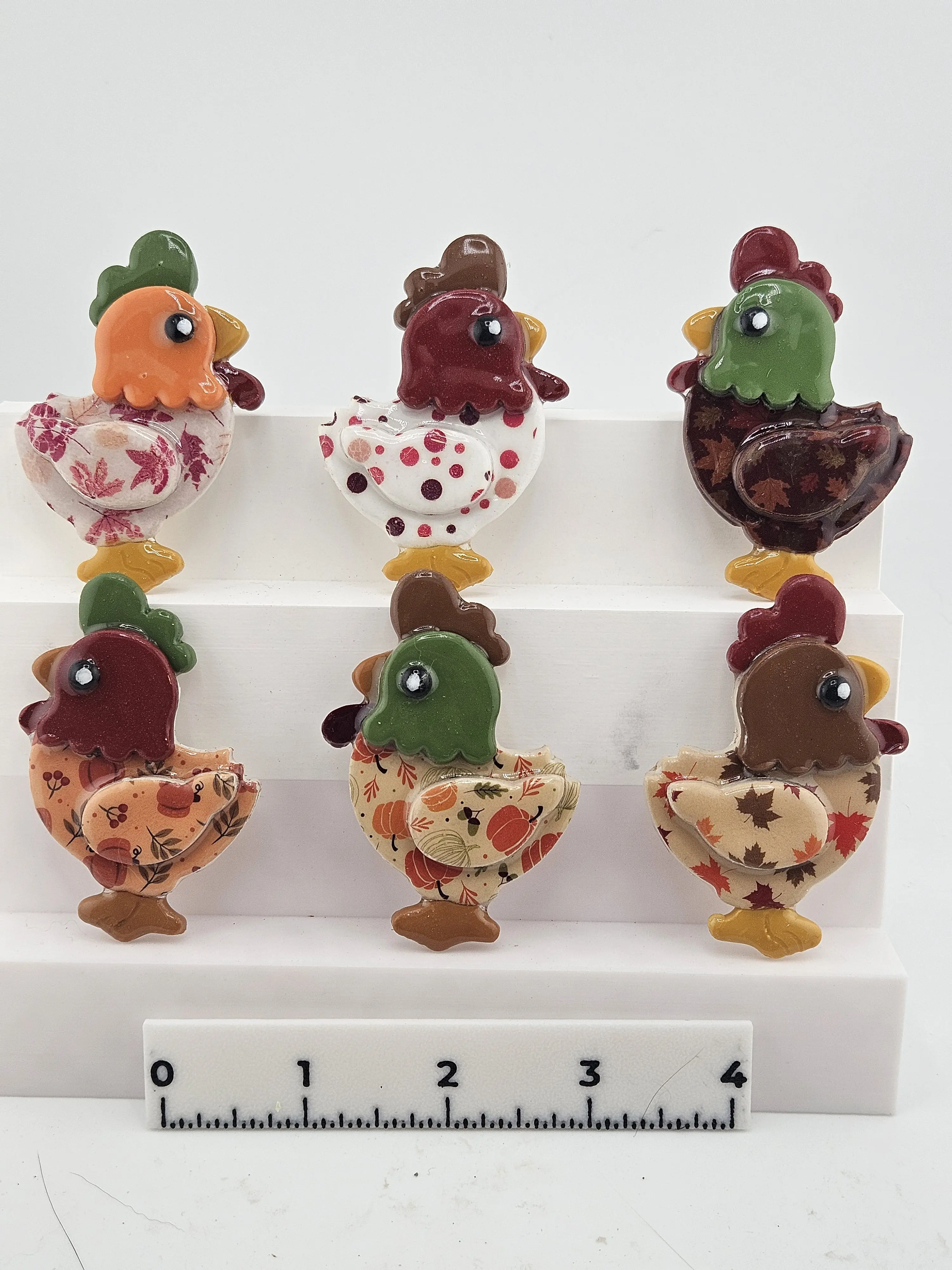 Fall & Halloween Chicken Magnets - LIMITED EDITION!  Handmade Refrigerator Magnets: Home and Garden.  Country Refridgerator Art.