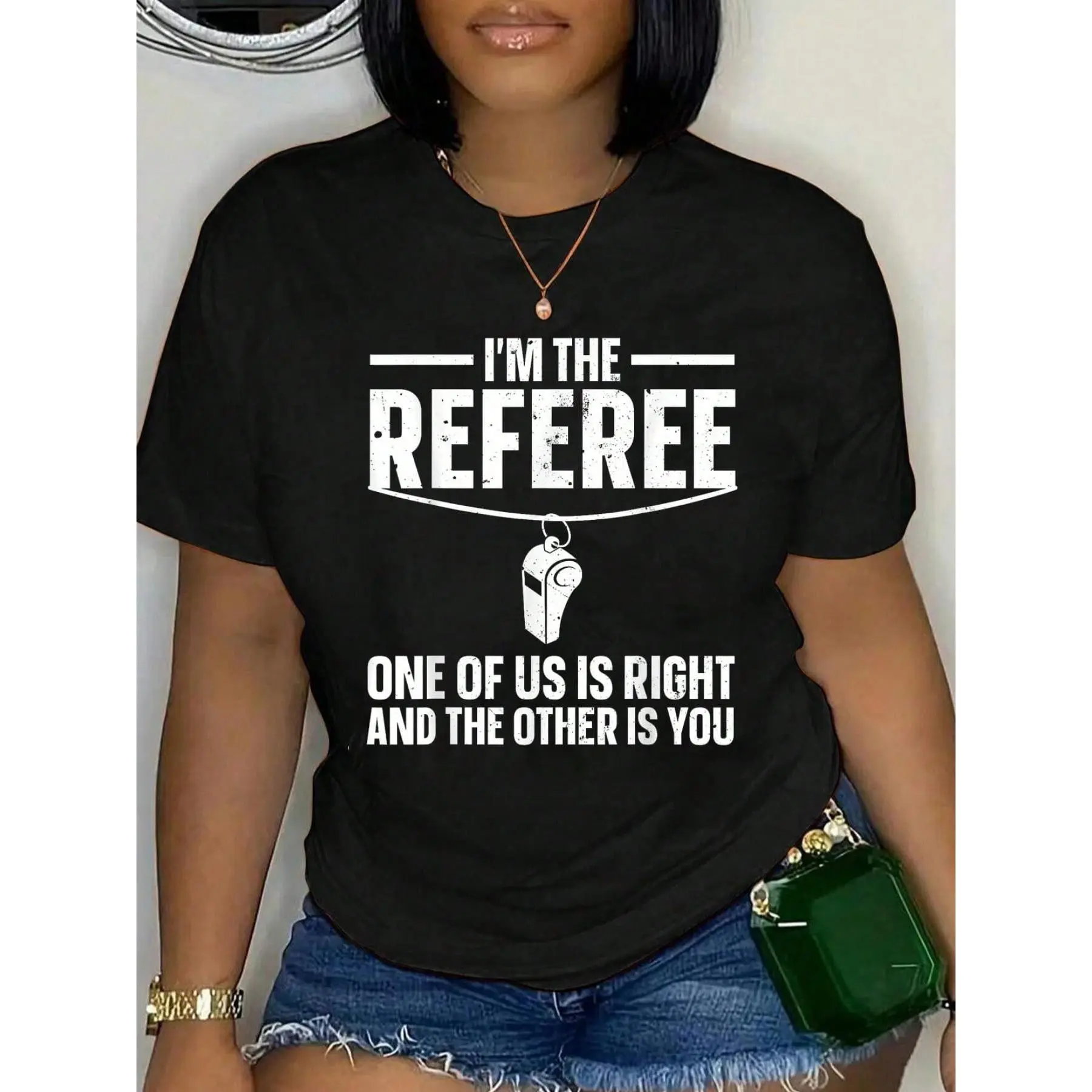 100% Cotton Funny Referee Design For Men Women Sports Ref Gag Referee T-Shirt Men's Women's Soft Breathable Tee Classic Fashion Summer Tops graphic tees men crop tops summer outfits for men summer tops T-Shirt