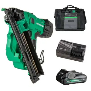 Metabo HPT NT1865DAA | 18V MultiVolt™ Brushless Pro 15-GA Angled Finish Nailer (1x2.0Ah)