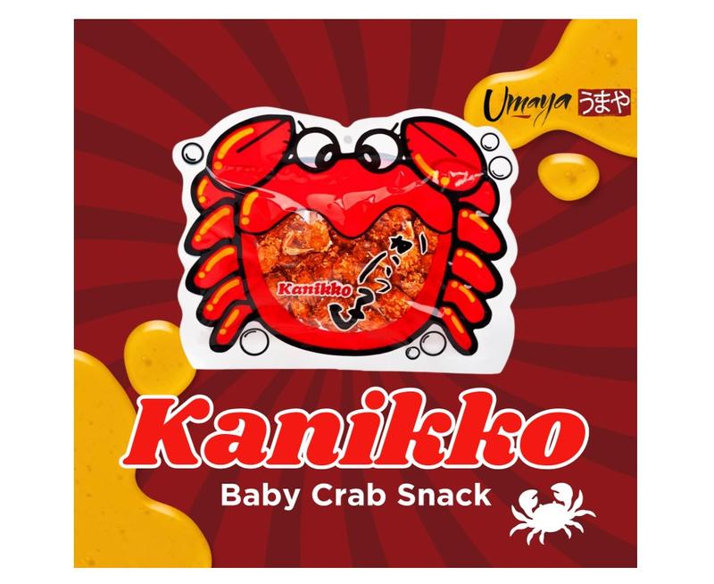 UMAYA - Okabe Kanikko - Ready To Eat Fried Japanese Baby Crabs - With A Hint Of Sweet Honey and Savory Seasonings - Crunchy Gourmet Snack From Japan - Individual 2.3oz (65g) Snack Size Bag - Pack of 1