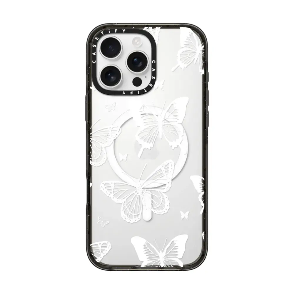 White Transparent Butterfly Pattern