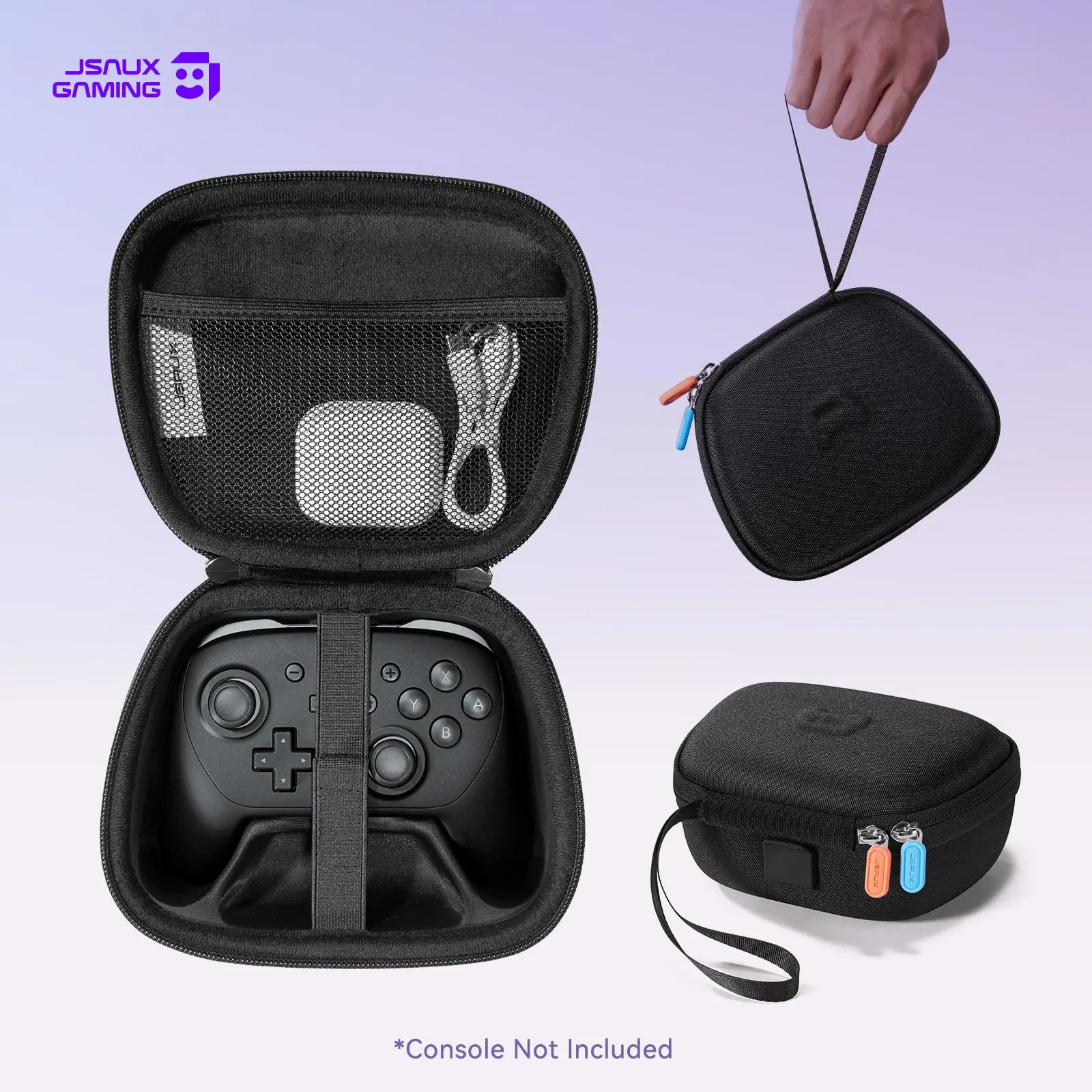 JSAUX Gaming Controller Carry Case, All-Around Protective Cover for Nintendo Switch 2 Pro Controller (2025), Portable Travel Accessories Bag - Black