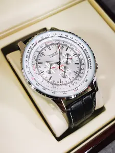 1pc Men Fashion Business Automatic Mechanical Watch Multifunctional Date Display Top Brand Leather Strap Sports Casual Mens Watches Luxury Wristwatches Fashionable Wristwatch Gifts