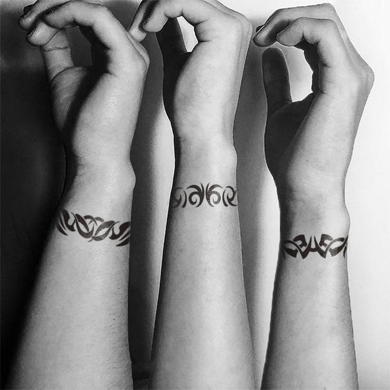 6pcs Black Thorns Tribal Totem Waterproof Temporary Tattoo Sticker Scorpion Fake Tattoo Sticker Arm Foot Waist Tattoo Men Women