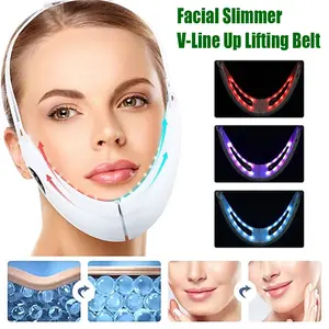 Intelligent Electric Double Chin V-Face Device, 8 Adjustable Modes, Women's V-Shaped Face Machine Skin Care Tools Jawline Trainer Facial Wrinkle Remover