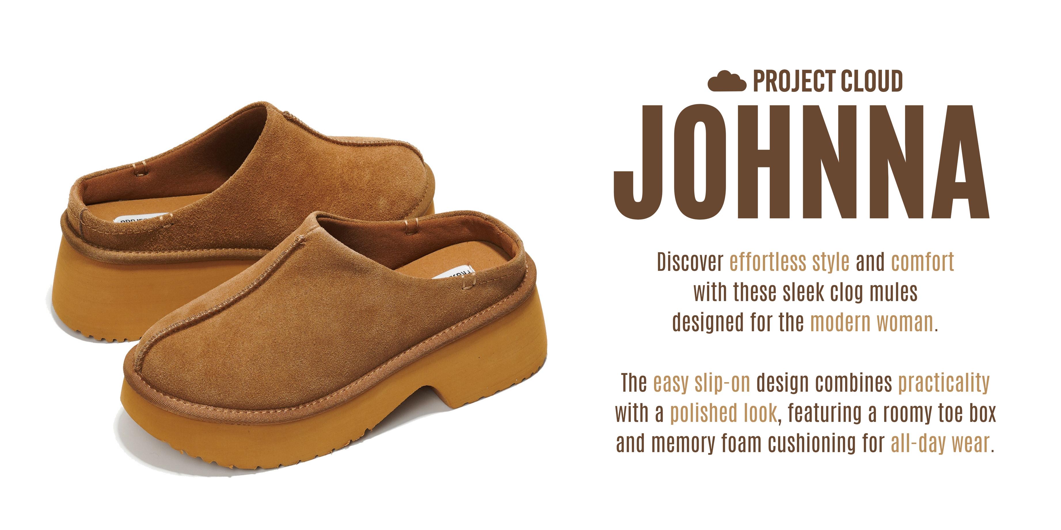 Project Cloud Women's | Genuine Suede Slip-on Mules for Women Lightweight Leather Clogs with Memory Foam Non-Slip Classic Design Walking Shoes Girl Footwear -Johnna