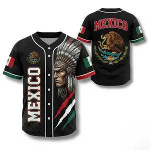 Mexico Baseball Jersey – Aztec Warrior Button-Up Shirt, Vintage Eagle Fan Gift