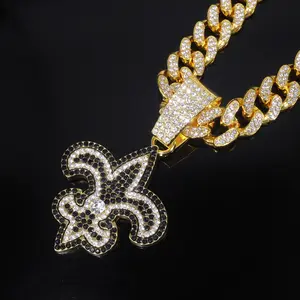 New Hip Hop Iris Pendant Mens Alloy Full Diamond Punk Necklace