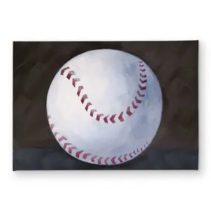 Begin Home Decor CODM1724OLG7XA 17 x 24 in. Baseball Ball Illustrative White Indoor & Outdoor Door Mat