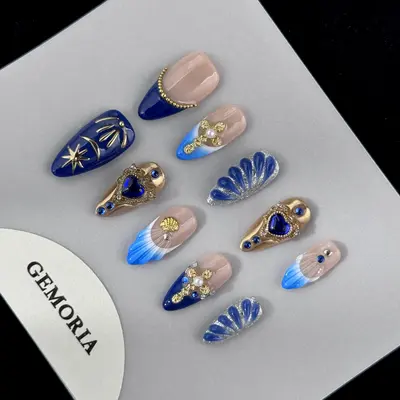 Nails That Match A Navy Blue Dress