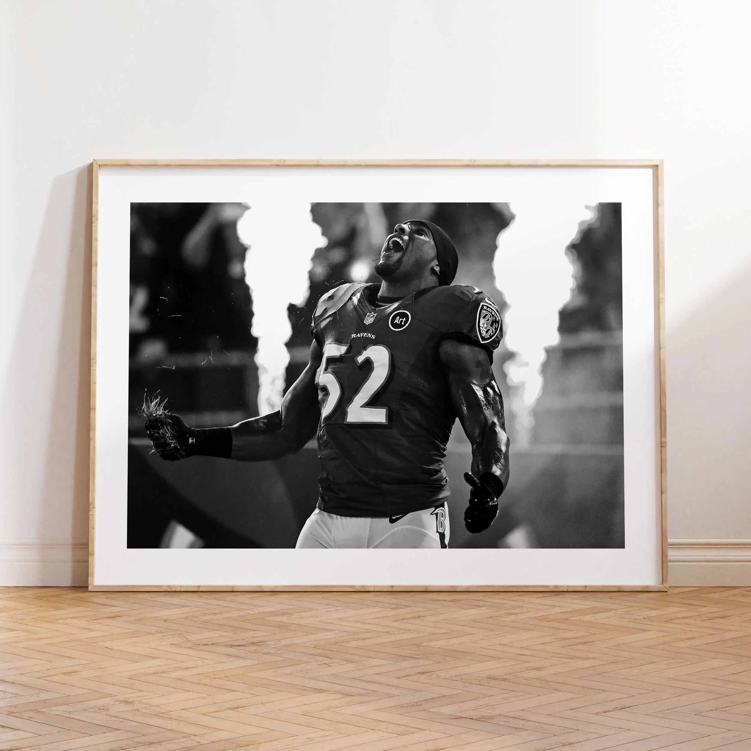 Ray Lewis Poster, Ravens 52, Baltimore Ravens Legend, NFL, Sports Fan Gift, Teen Room Decor, Photograph Prints, Football Motivational Decor