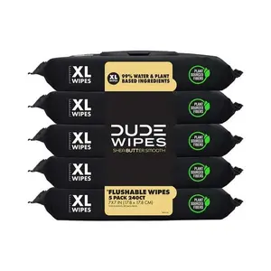DUDE Flushable Wipes Extra Large Shea BUTTer Smooth Wet Wipes 240 Count Hydrating Wipes for a Comfortable Hygiene Experience - Toilet