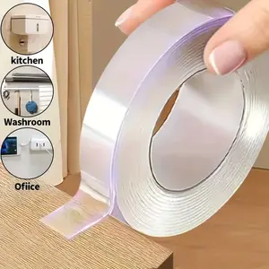Double Sided Tape Heavy Duty(10FT), Nano Double Sided Adhesive Tape, Clear Mounting Tape Picture Hanging Adhesive Strips.