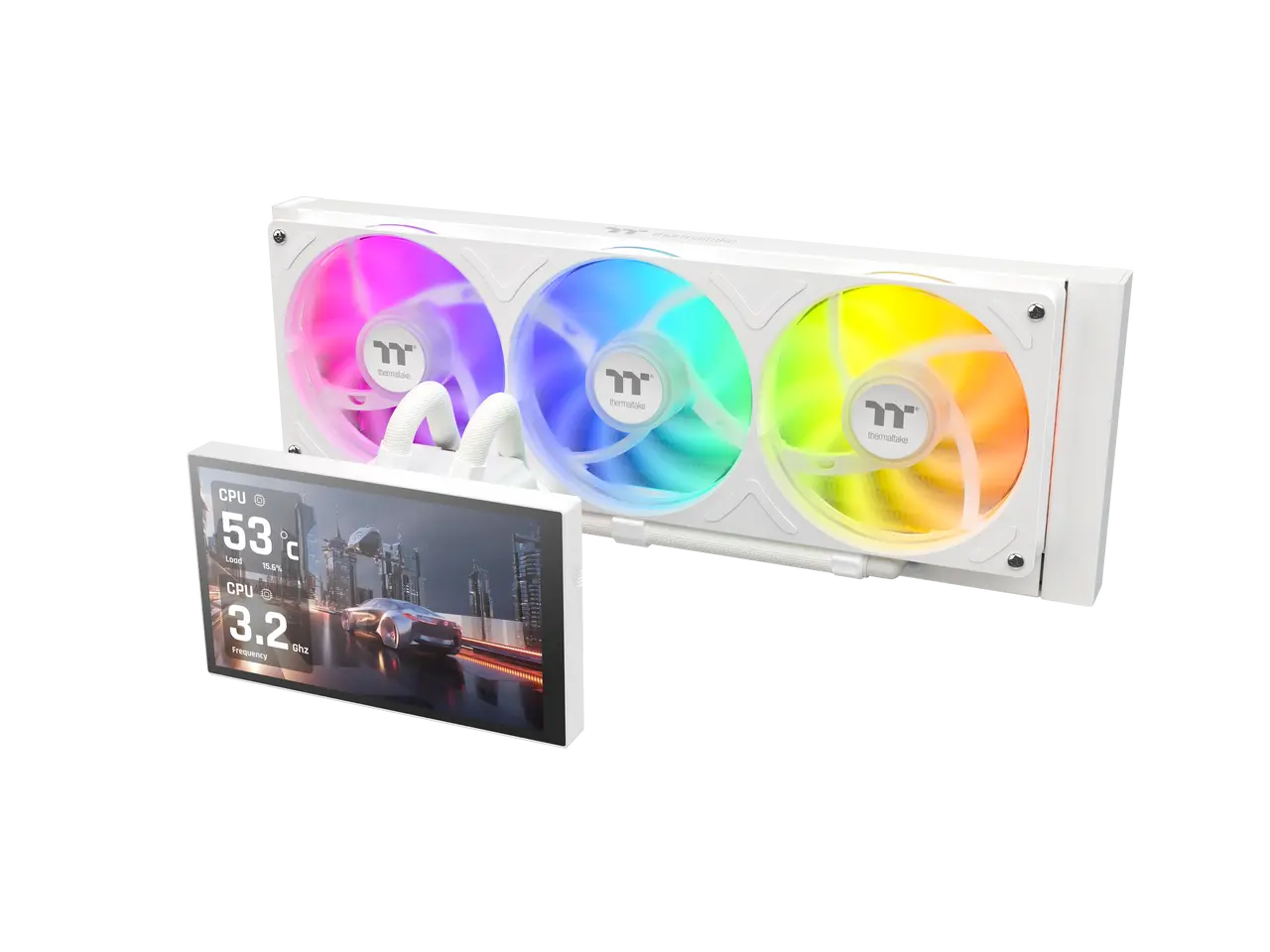 Thermaltake ST360 Ultra ARGB CPU Liquid Cooler with Detachable Display Snow CL-W494-PL12SW-A