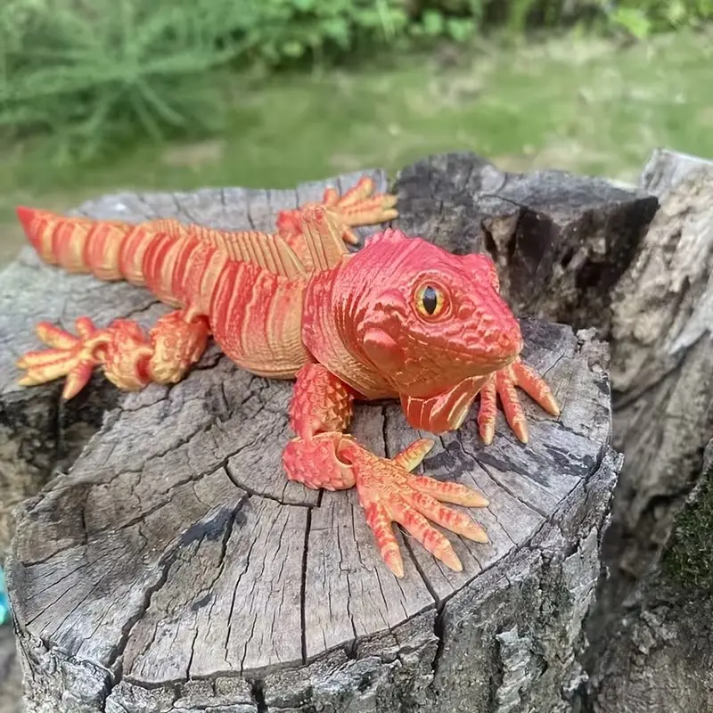 3D Printed Lizard Model Ornament, Realistic Animal Figurine, Articulating Animal Figurines, Articulated Animal Figurines, Desk Office Decor, Unique Personalized Gift, Animal Decorations, High Precision Jointed Pla Material