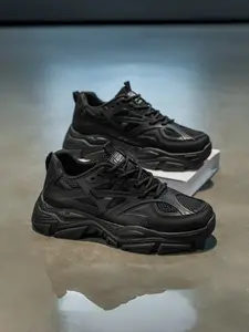 Summer Men's Breathable Mesh Sneakers, New Trendy Casual Thick Sole Sports Shoes, Versatile Dad Style Fashion Footwear, Thick Soled Sneakers