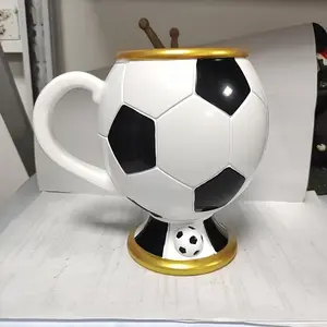 Personalized Resin Mug for Football Fans, Unique Design, Aesthetic, High-Value Stainless Steel 3D Trophy Coffee Cup, Ideal Gift for Sports Enthusiasts, Drinkware